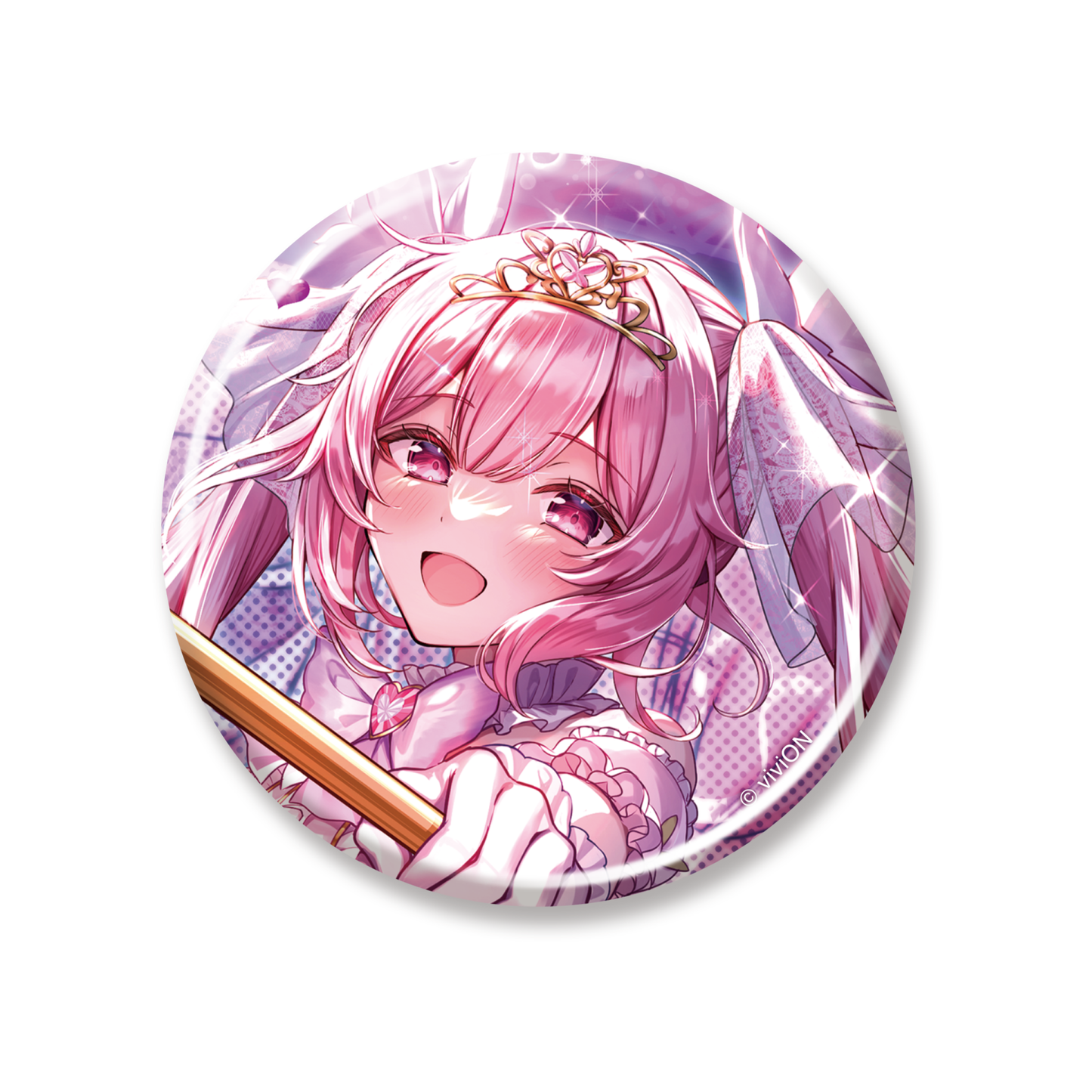 青桐树高中 Chomi Chiyoura 第 1 届 ONE-MAN LIVE "illusion" 商品 - 附有 Chomi 插图的交易罐徽章。