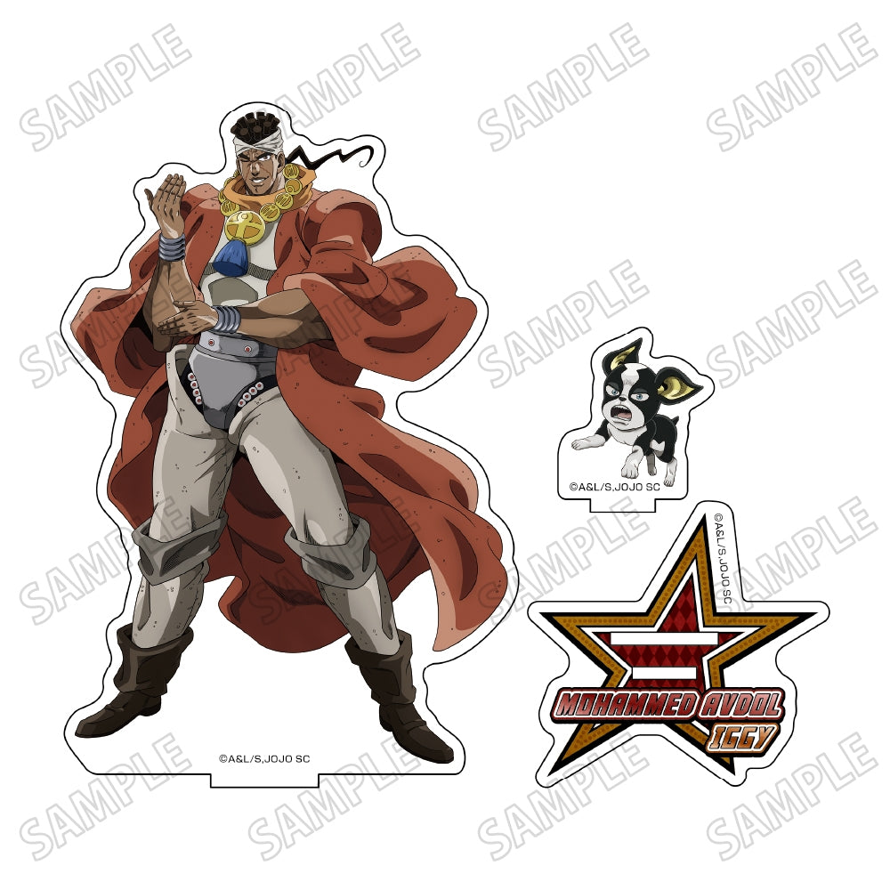 JoJo的奇妙冒險 スターダストクルセイダース描き下ろしBIGアクリルスタンド【JF25】 ④モハメド・アヴドゥル+イギー