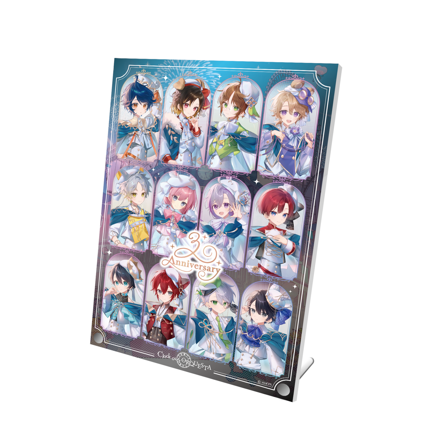 Clock over ORQUESTA 3rd anniversary Mirror acrylic panel
