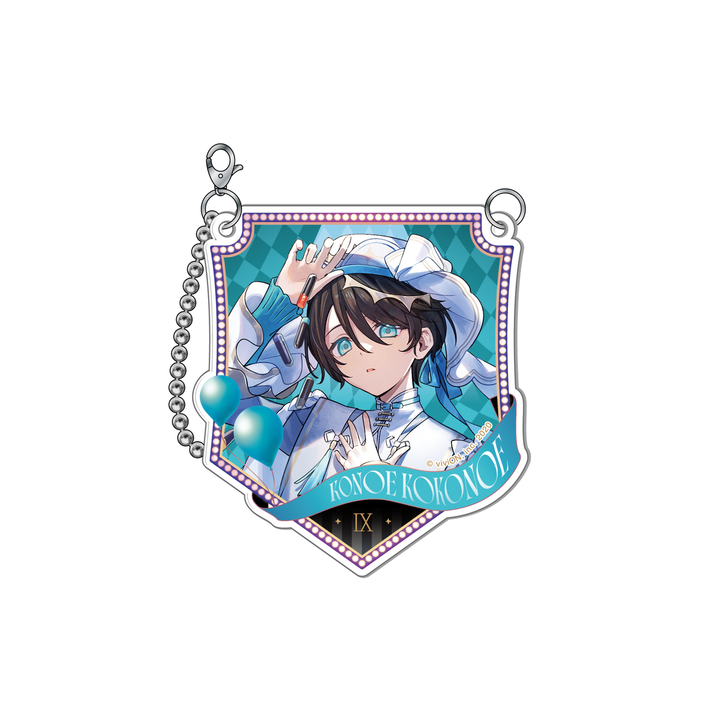Clock over ORQUESTA 5th anniversary garland style acrylic keychain Konoe Kokonoe