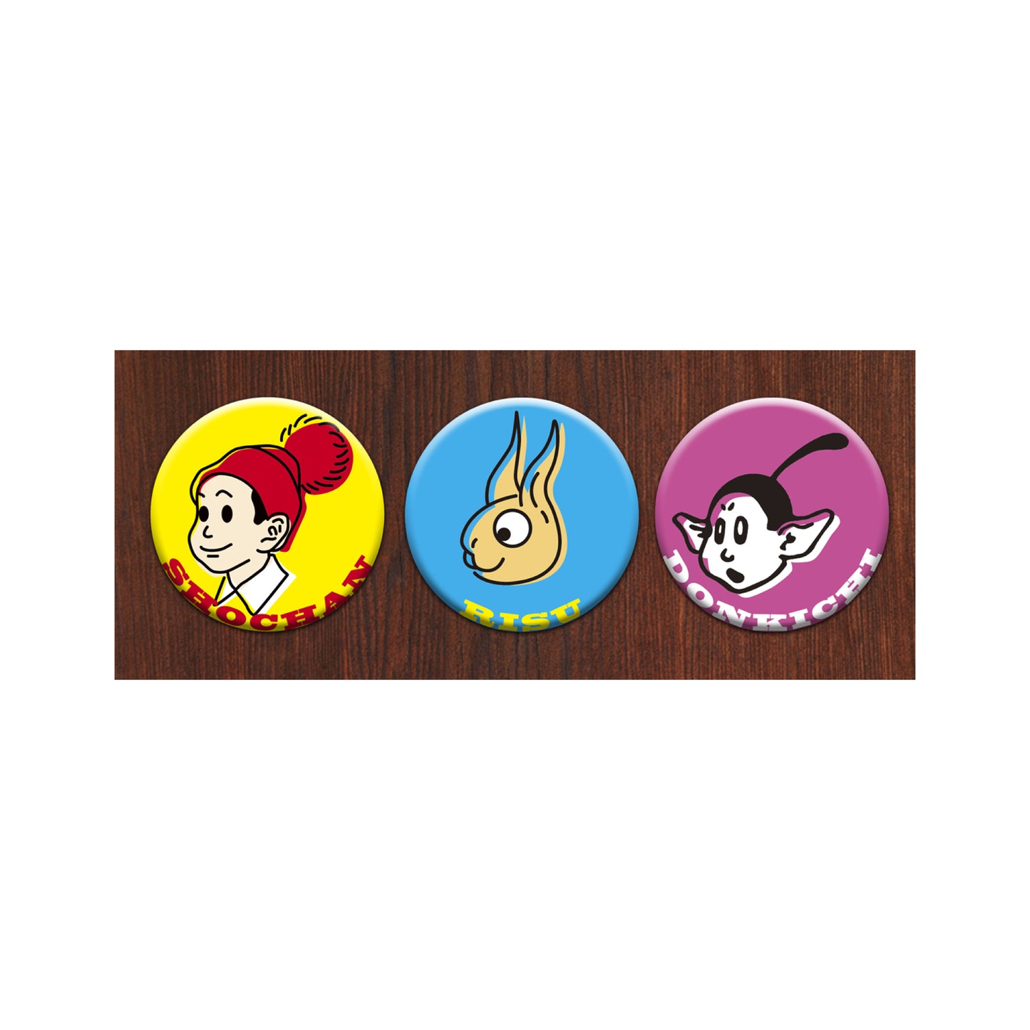 Positive Risdon,一套 3 枚罐头徽章,A 型。