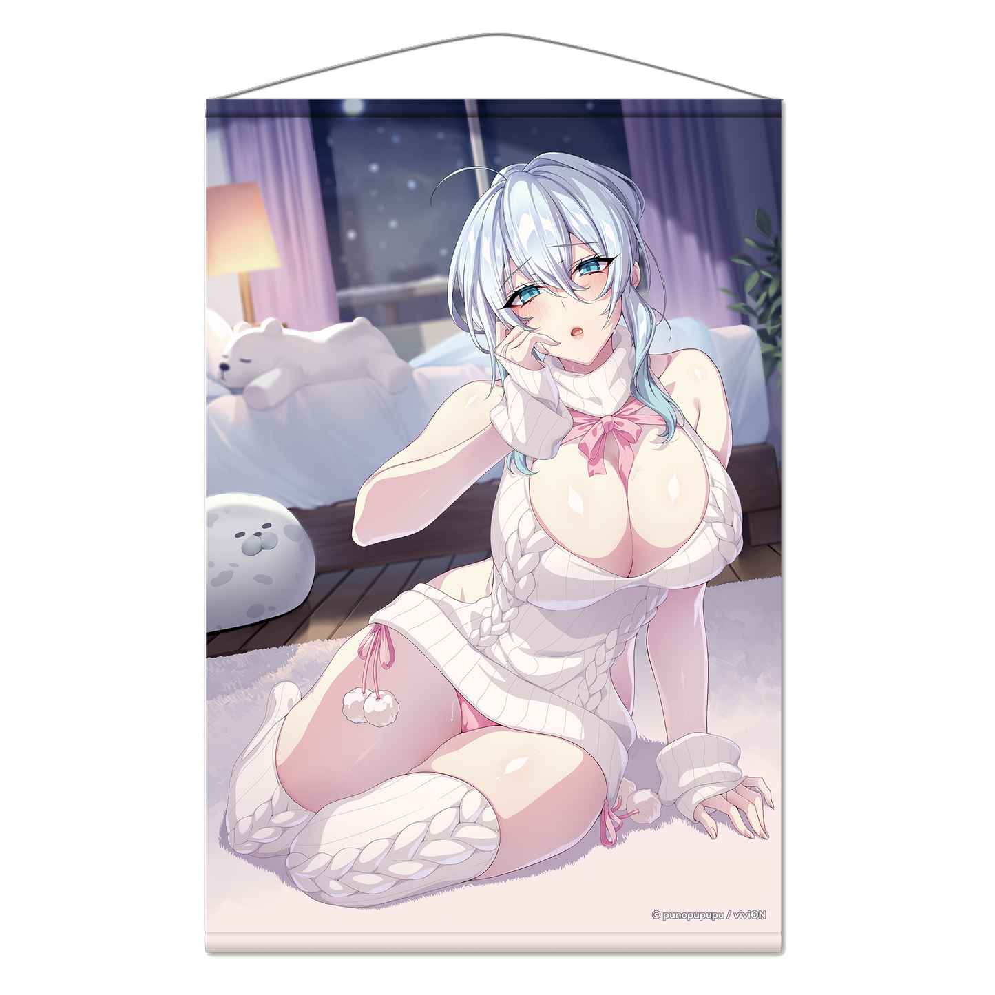 The Widowed Snow Woman B2 Tapestry - Snowy Night