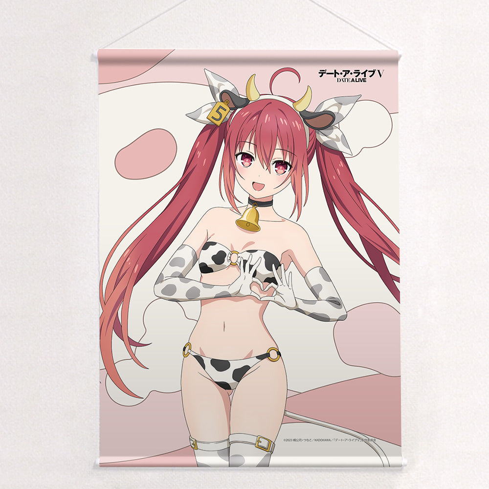 デート・ア・ライブV 描き下ろしB2タペストリー (五河琴里/牛柄水着)Wスエード