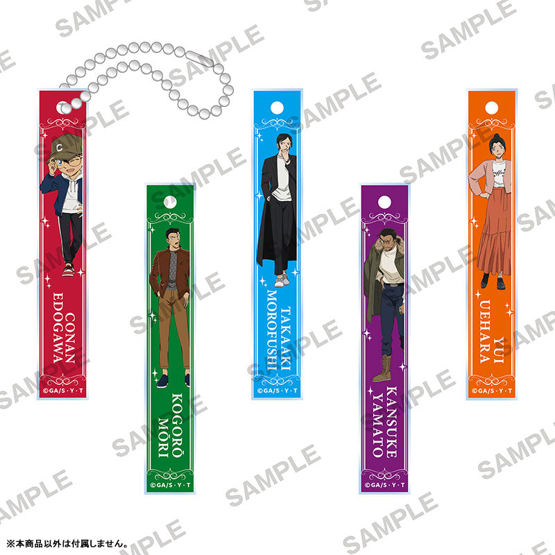 Detective Conan / Case Closed Room Key Shaped Acrylic Key Ring - Private Clothes Ver. Kogoro Mouri