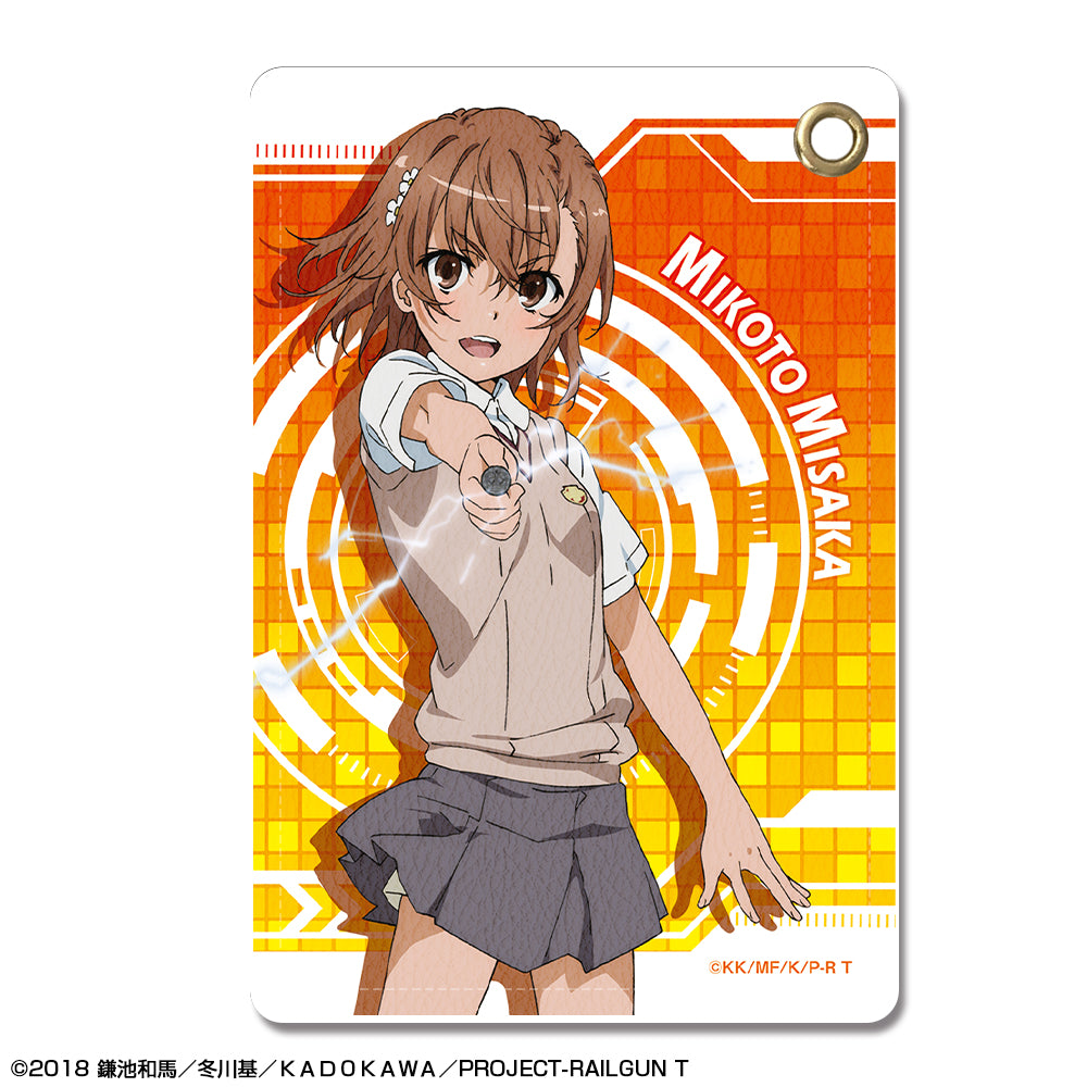 A Certain Scientific RailgunT Leather Pass Case Design 01 (Misaka Mikoto)