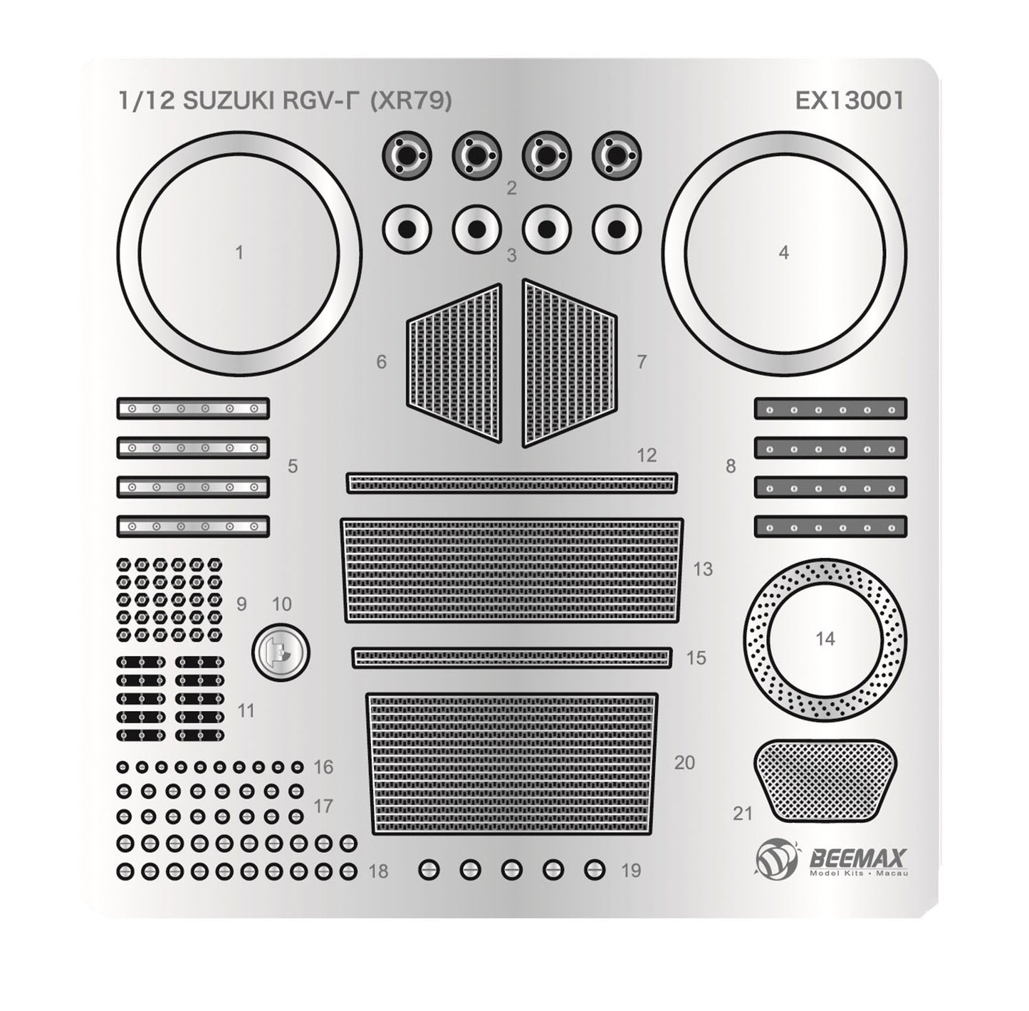 1/12 스즈키 RGV-Γ (XR79) 1993 WGP500 챔피언 용 디테일 업 파츠 【재생산】.
