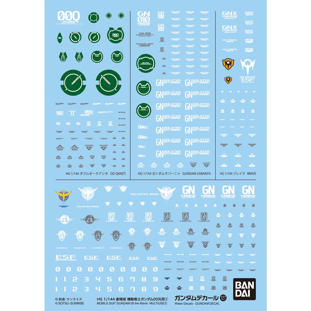 HG Mobile Suit Gundam 00 The Movie General 1 1/144 Gundam Decal No.127