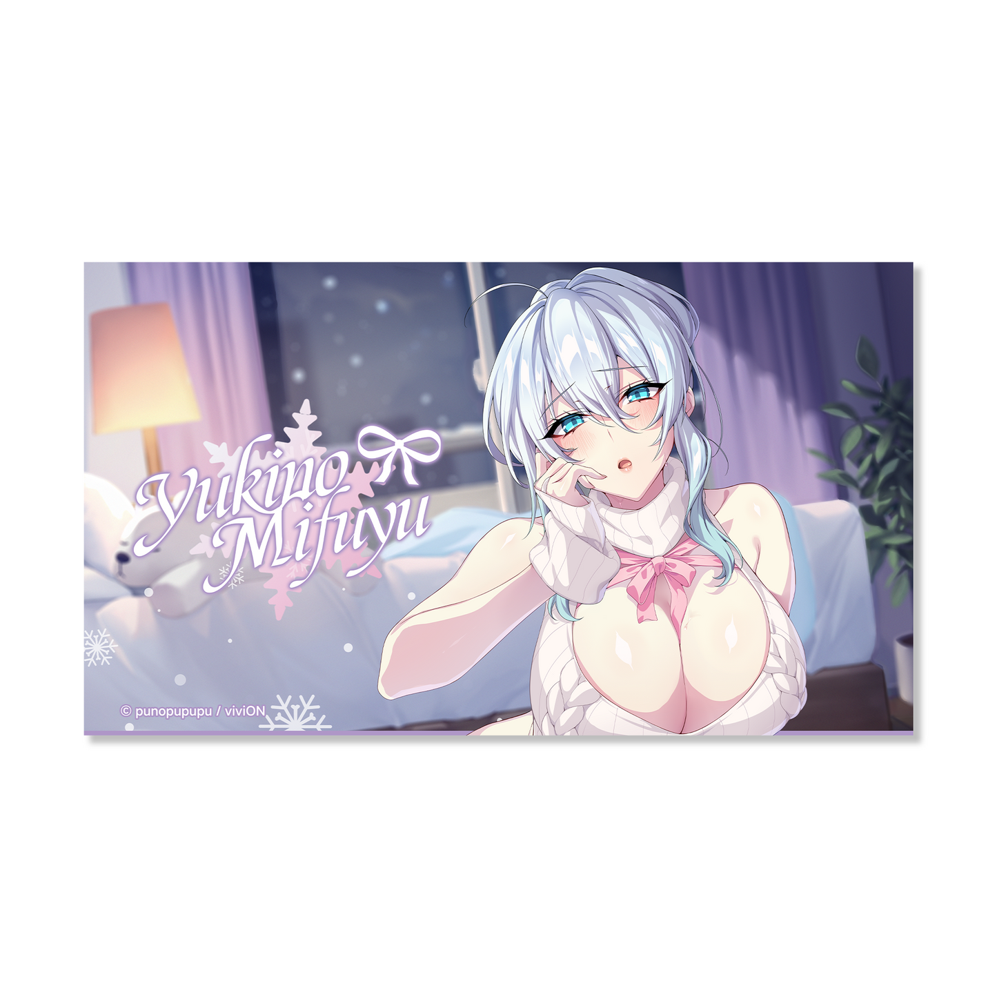 The Widowed Snow Woman Desk Mat - Snowy Night