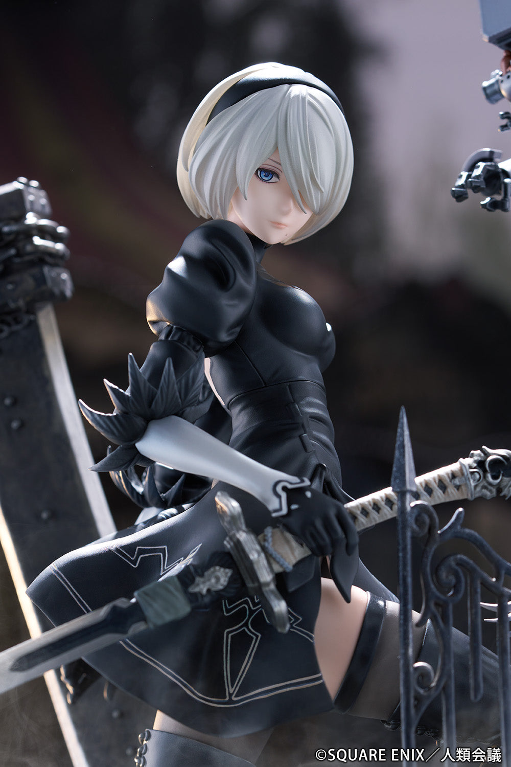 ☆ Moonlight Studio 月光工作室 1/4 NieR ニーアオートマタ ヨルハ二号B型 2B 白服ver. ポリストーン スタチュー  全高約50cm（台座含む） - フィギュア