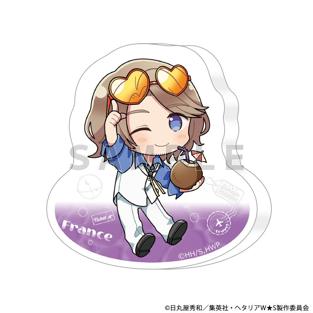 Hetalia World★Stars die-cut acrylic block (France/Summer Vacation)