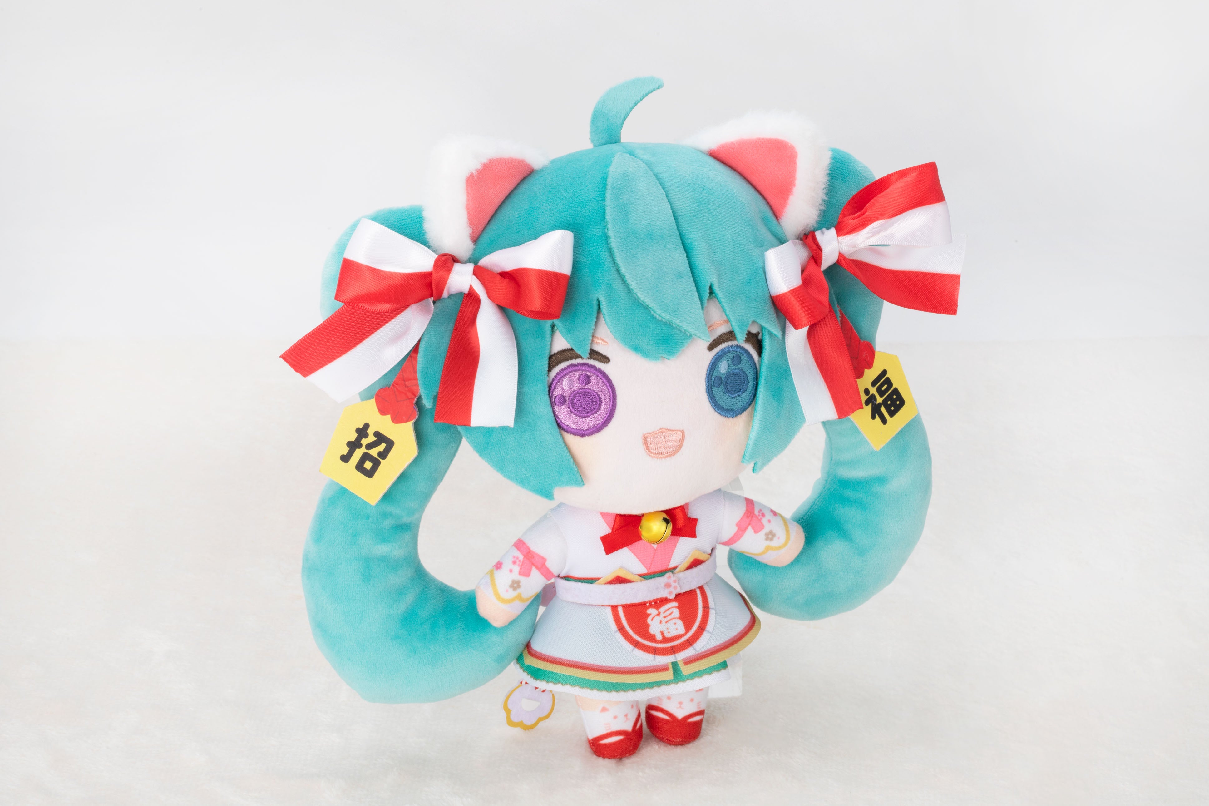 初音ミク 招き猫 白猫 ぬいぐるみ スタンダード Art by らっす