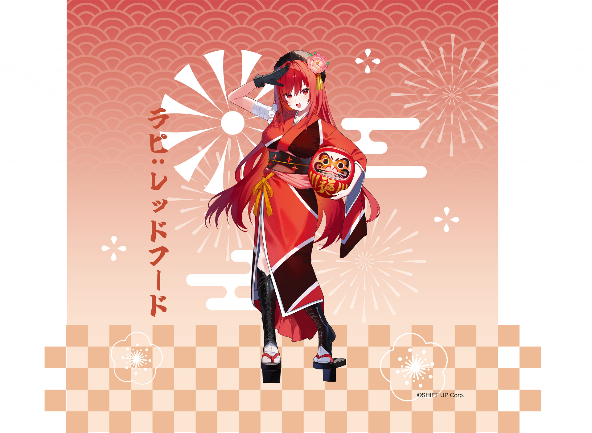 勝利の女神：NIKKE 新春フェア2026 クッションカバー ラピ:レッド