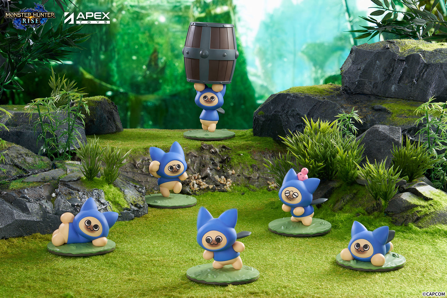 Monster Hunter Rise Airou "Cat" Blind Box Figure, Box of 6
