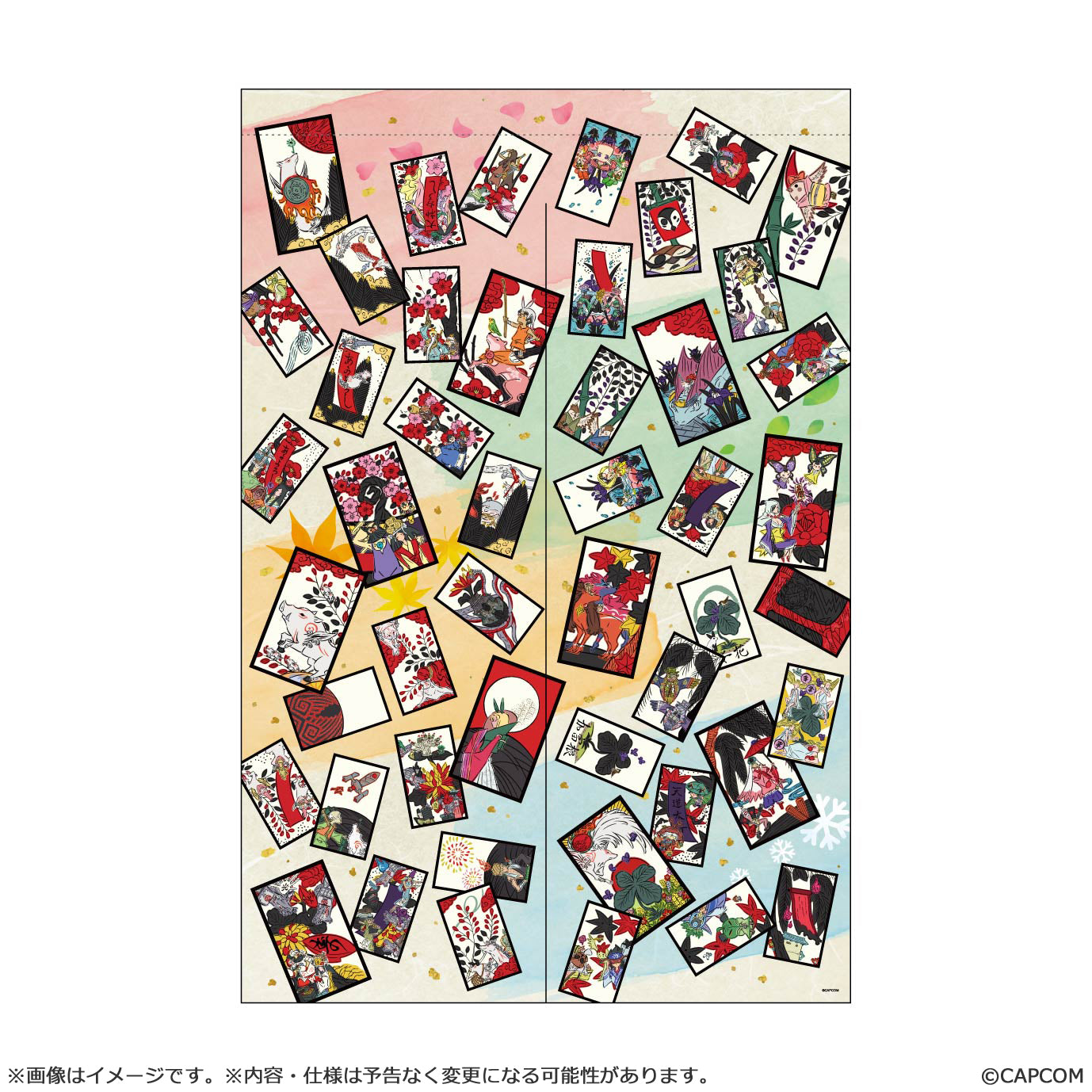大神 20周年記念 復刻アート企画】 桜花札暖簾 ～大神 絶景版 花あそび