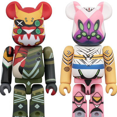 BE@RBRICK Evangelion New Unit 02 α & Evangelion Unit 8 β Extraordinary Battle Form 100% 2PCS