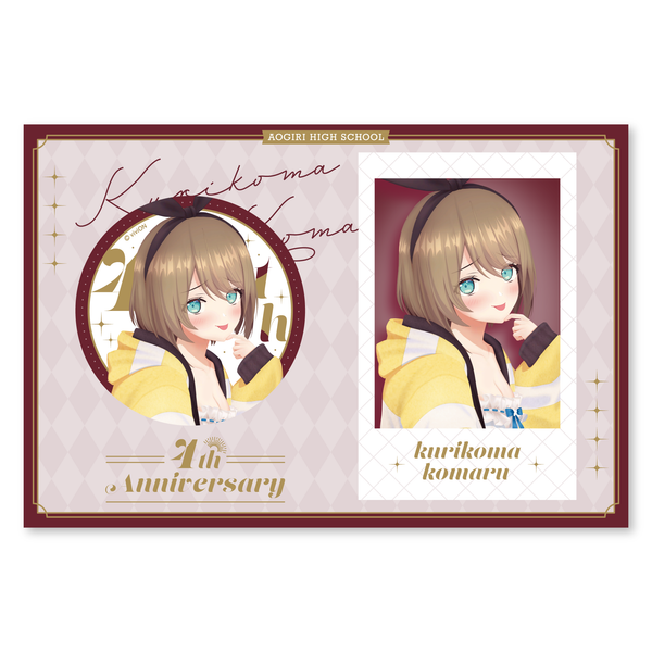 あおぎり高校 栗駒こまる 4周年記念グッズ チェキ風カード&缶バッジ あおぎり高校 栗駒こまる 4周年記念グッズ チェキ風カード&缶バッジ