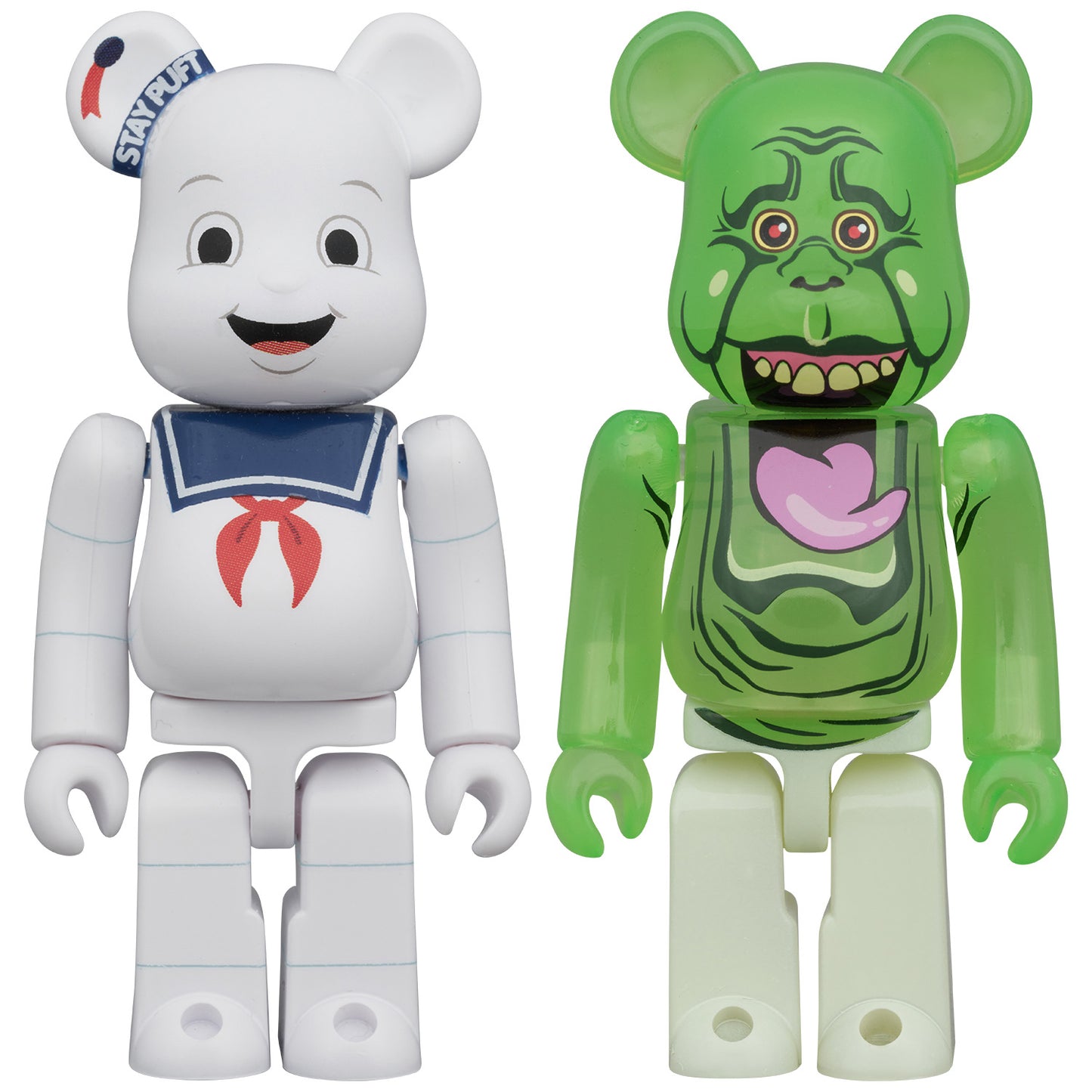 BE@RBRICK STAY PUFT MARSHMALLOW MAN & SLIMER 100% 2PCS SET
