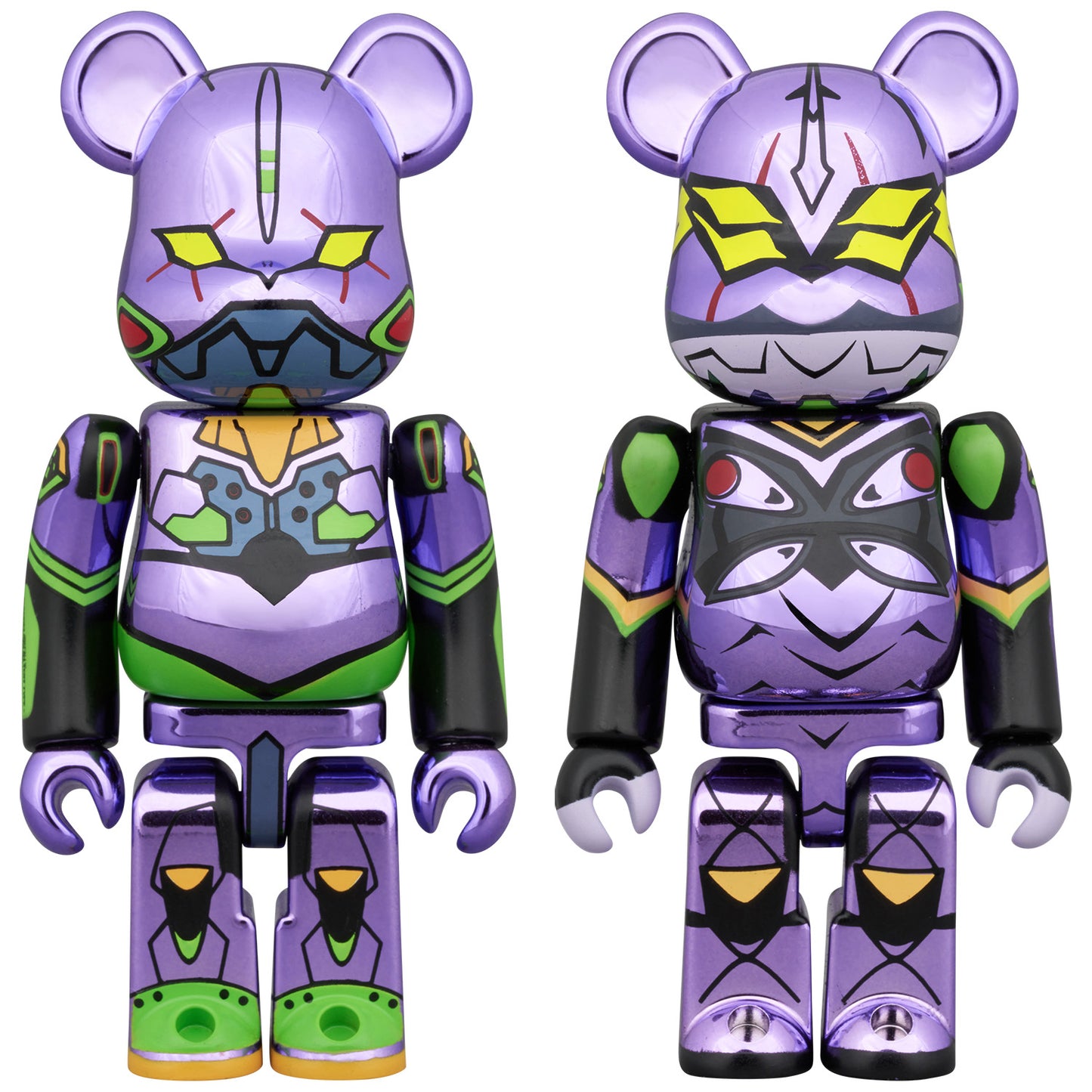 BE@RBRICK 에반게리온 초호기(신도장 도금판) & 에반게리온 제13호기(신도장 도금판) 2PCS SET