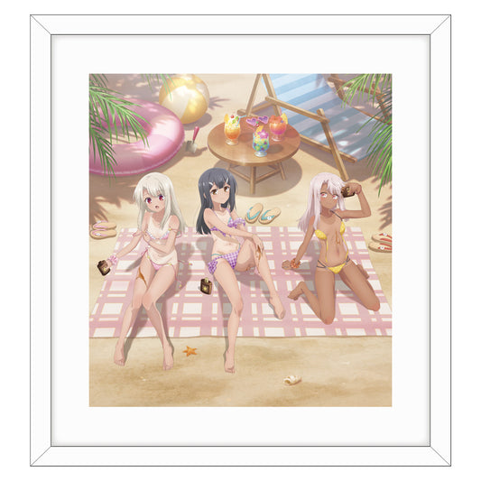 劇場版「Fate/kaleid liner プリズマ☆イリヤ Licht 名前の無い少女」 描き下ろし複製原画（イリヤ＆美遊＆クロエ／日焼け）