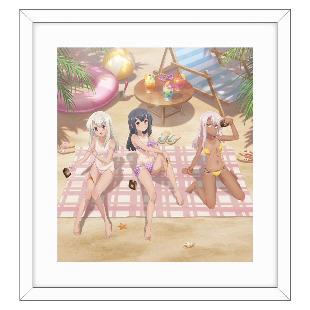 劇場版「Fate/kaleid liner プリズマ☆イリヤ Licht 名前の無い少女」 描き下ろし複製原画（イリヤ＆美遊＆クロエ／日焼け）