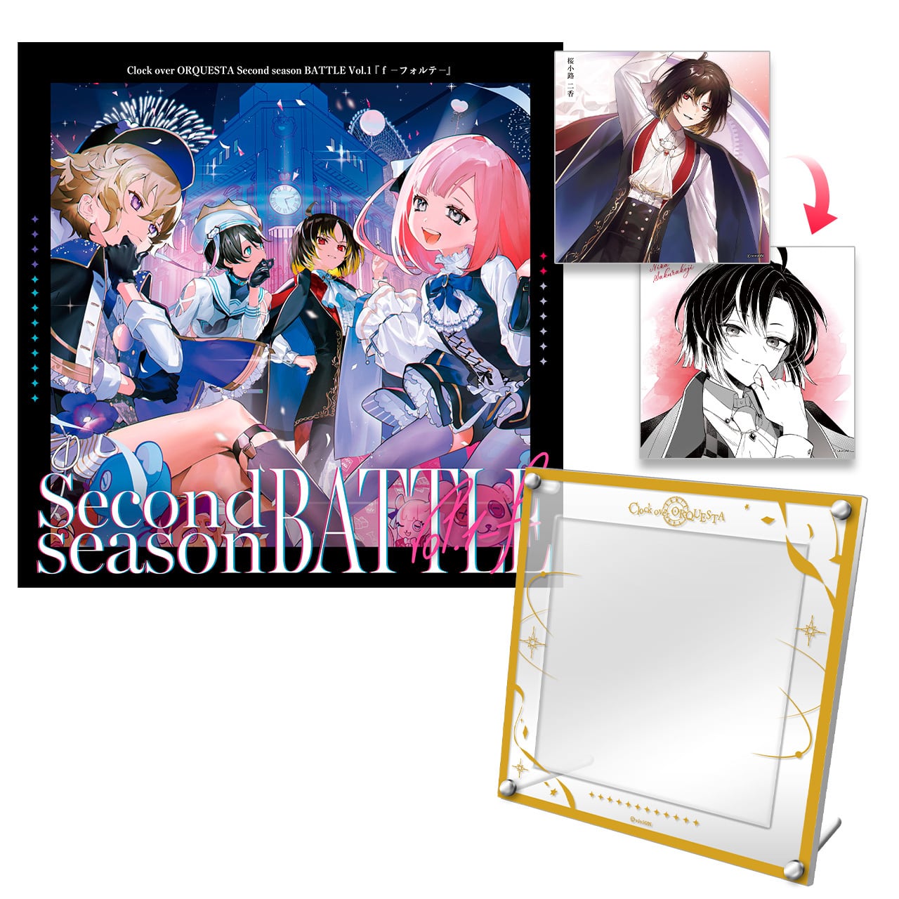 CD + bonus set] Second season BATTLE Vol.1 "f - forte" + Sakurakoji Nika acrylic jacket frame & another jacket set [croqueta].