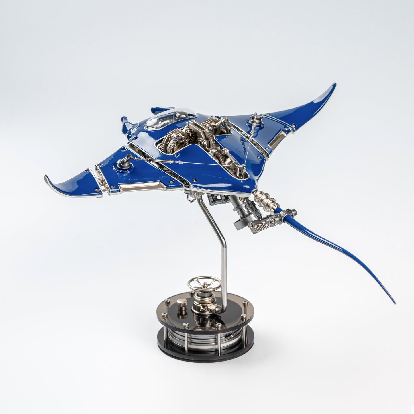 極械海神計画 メカマンタ 機械式 3Dメタルパズル 組立済完成品 青