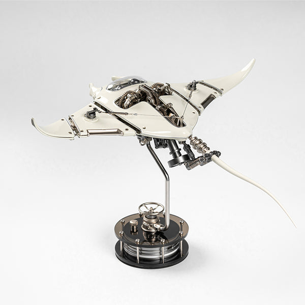 極械海神計画 メカマンタ 機械式 3Dメタルパズル 組立済完成品 白