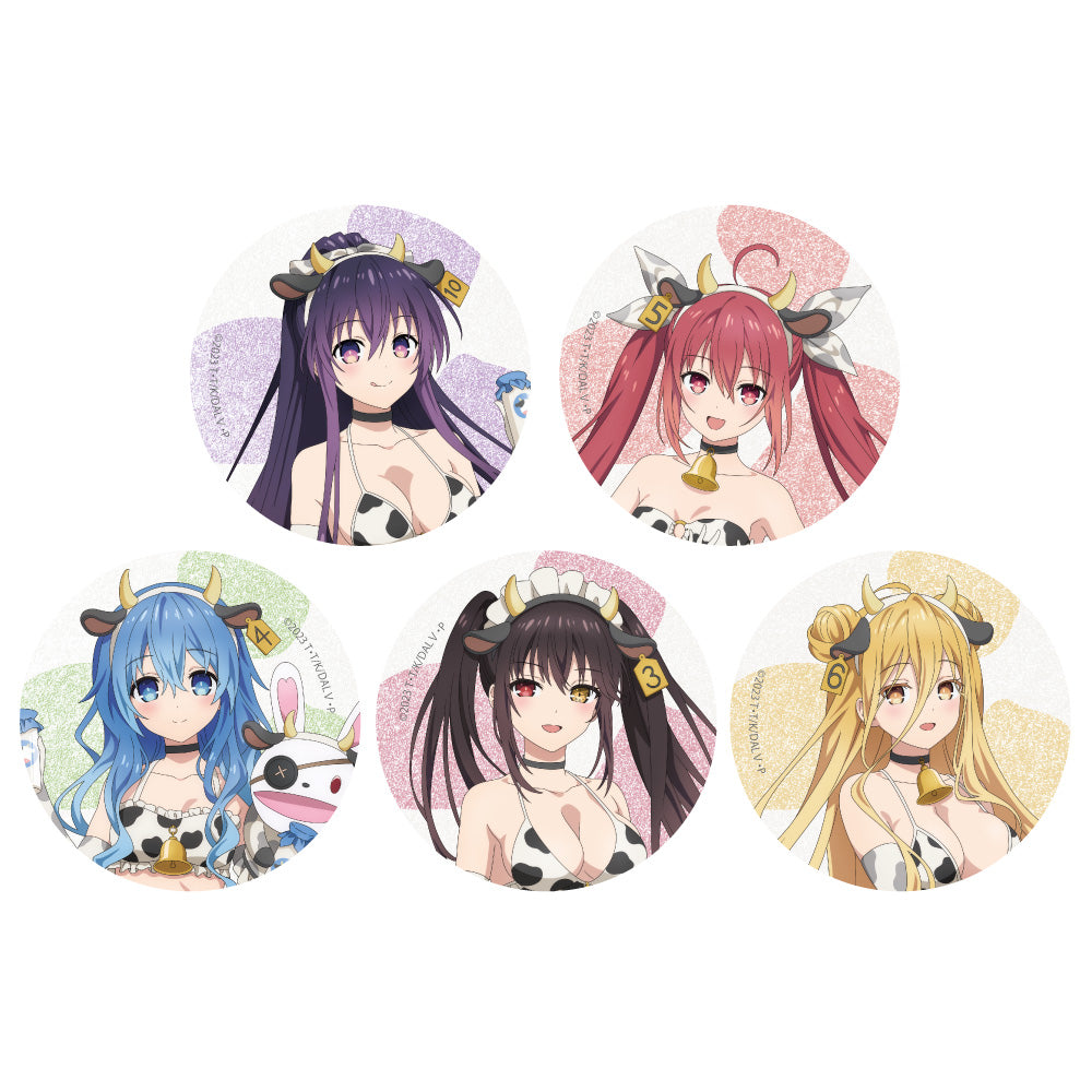 【単品・BOX】デート・ア・ライブV 描き下ろしトレーディング缶バッジ（牛柄水着／グリッター）