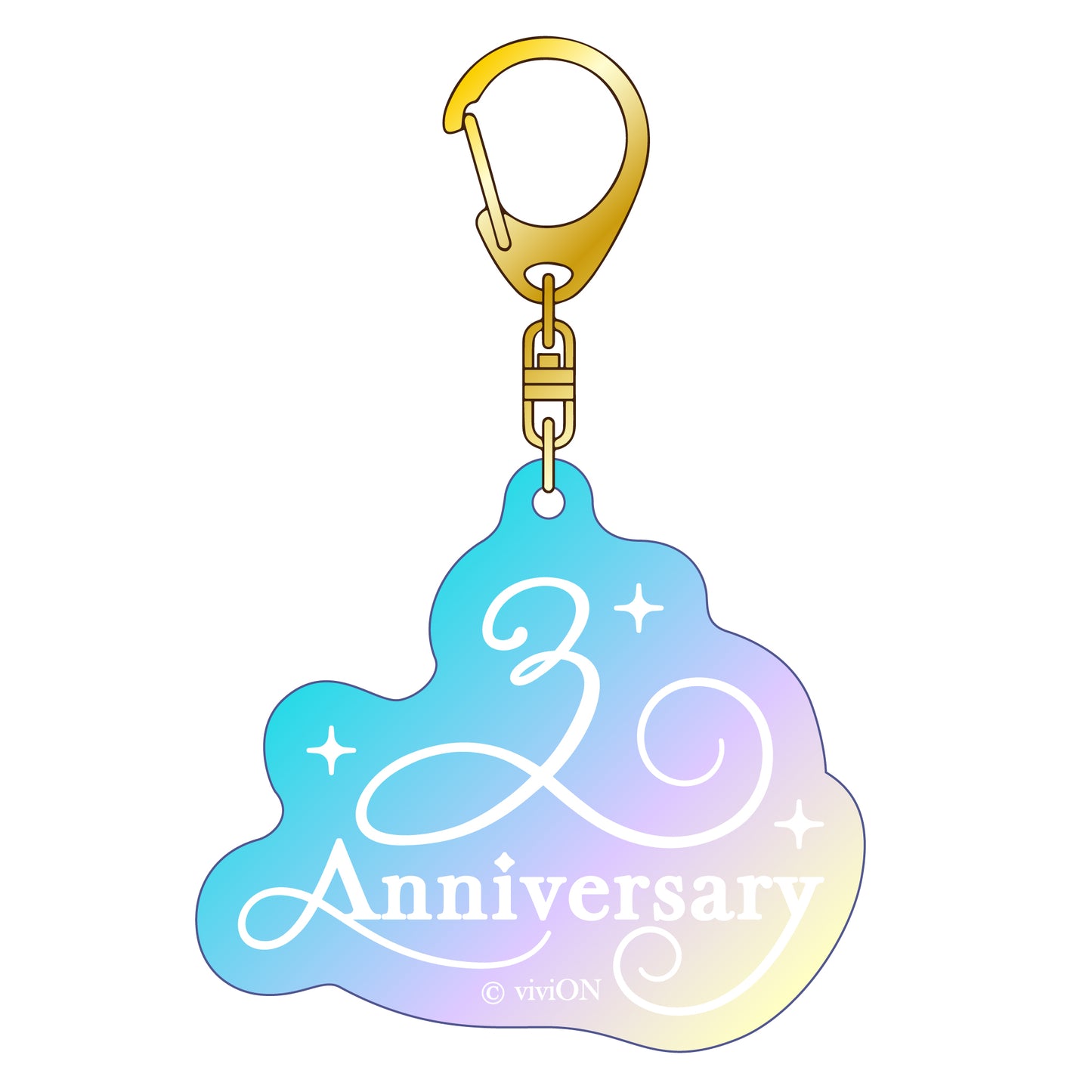 Clock over ORQUESTA 3rd anniversary logo aurora key chain