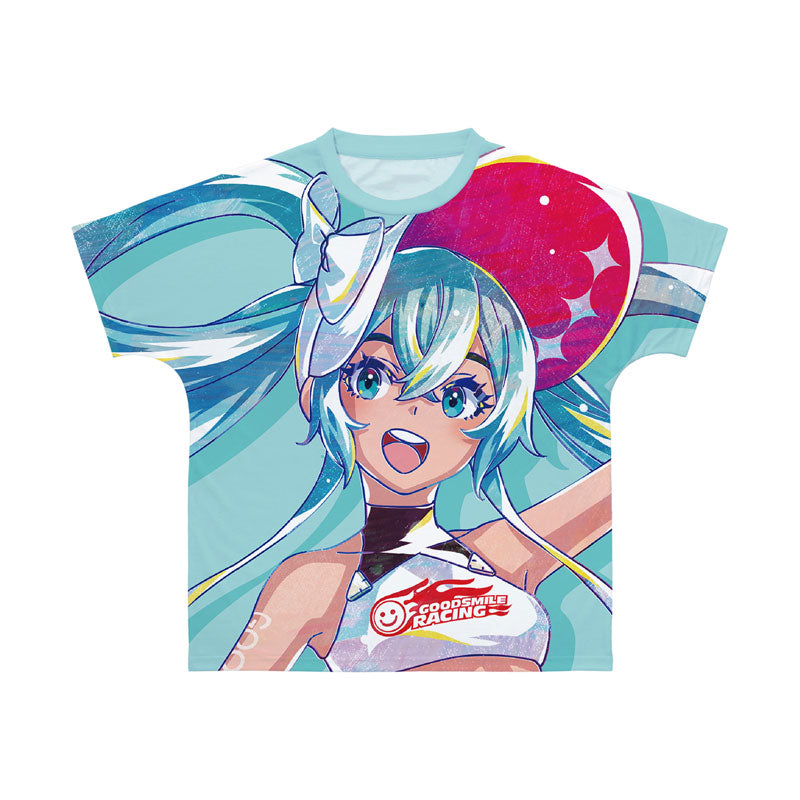 初音ミク GTプロジェクトレーシングミク 2024 Summer Holiday Ver. Ani-Art フルグラフィックTシャツユニセックス