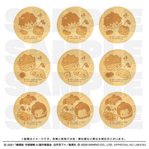 呪術廻戦サンリオコラボ クッキー風缶バッジ 特典ポストカード コンプリートセット 劇場版 呪術廻戦0×サンリオキャラクターズ クッキー風缶バッジ