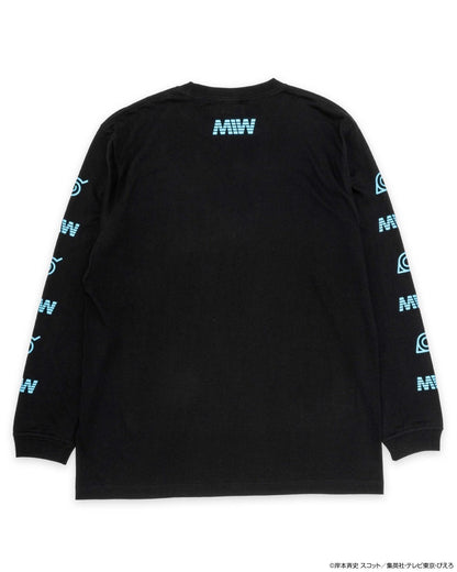 crew neck long sleeve tee（hide）NARUTO black