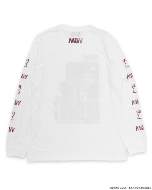 crew neck long sleeve tee（hide）GAARA white