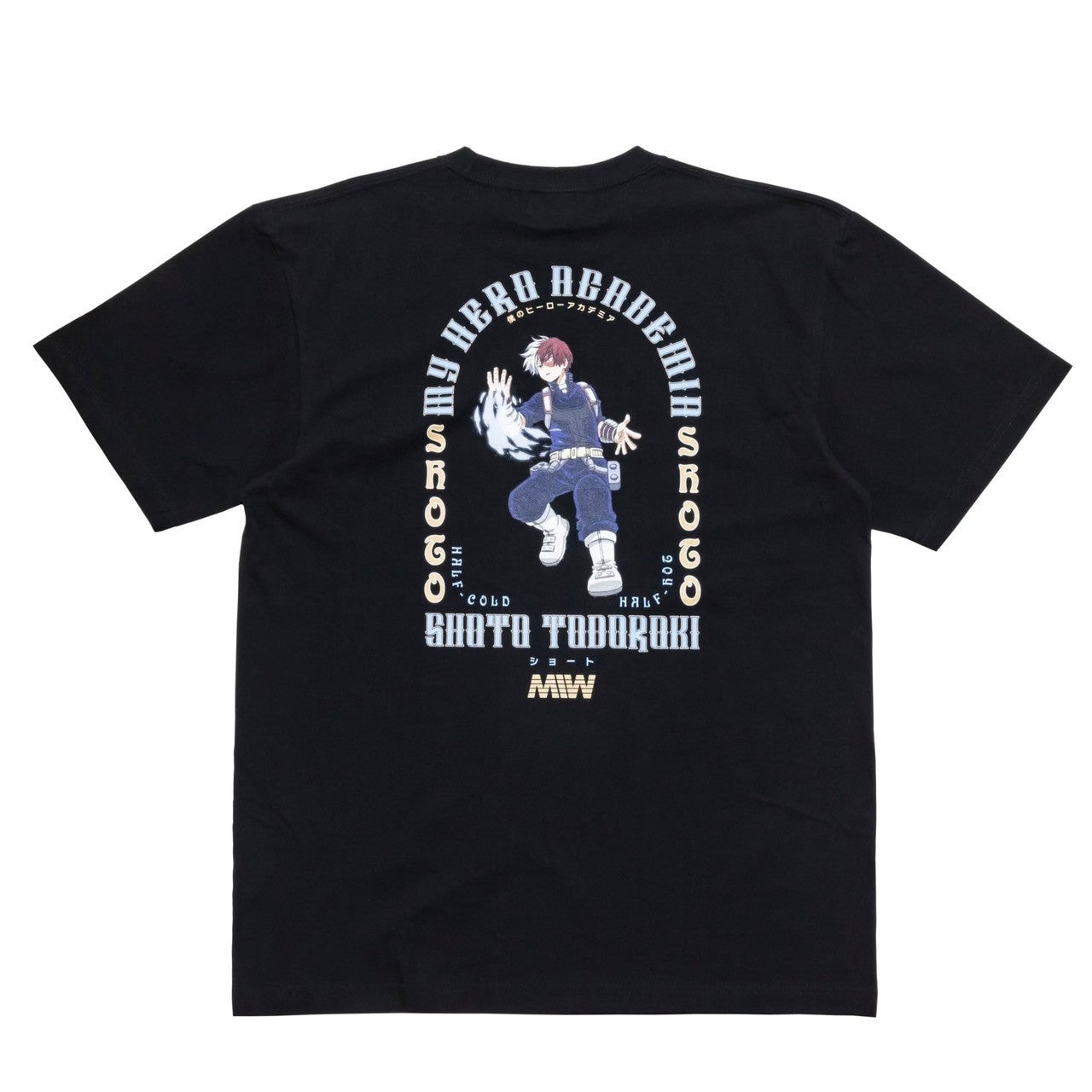 MIW Crew Neck T-Shirt (Shoto Todoroki) Black – viviON BLUE