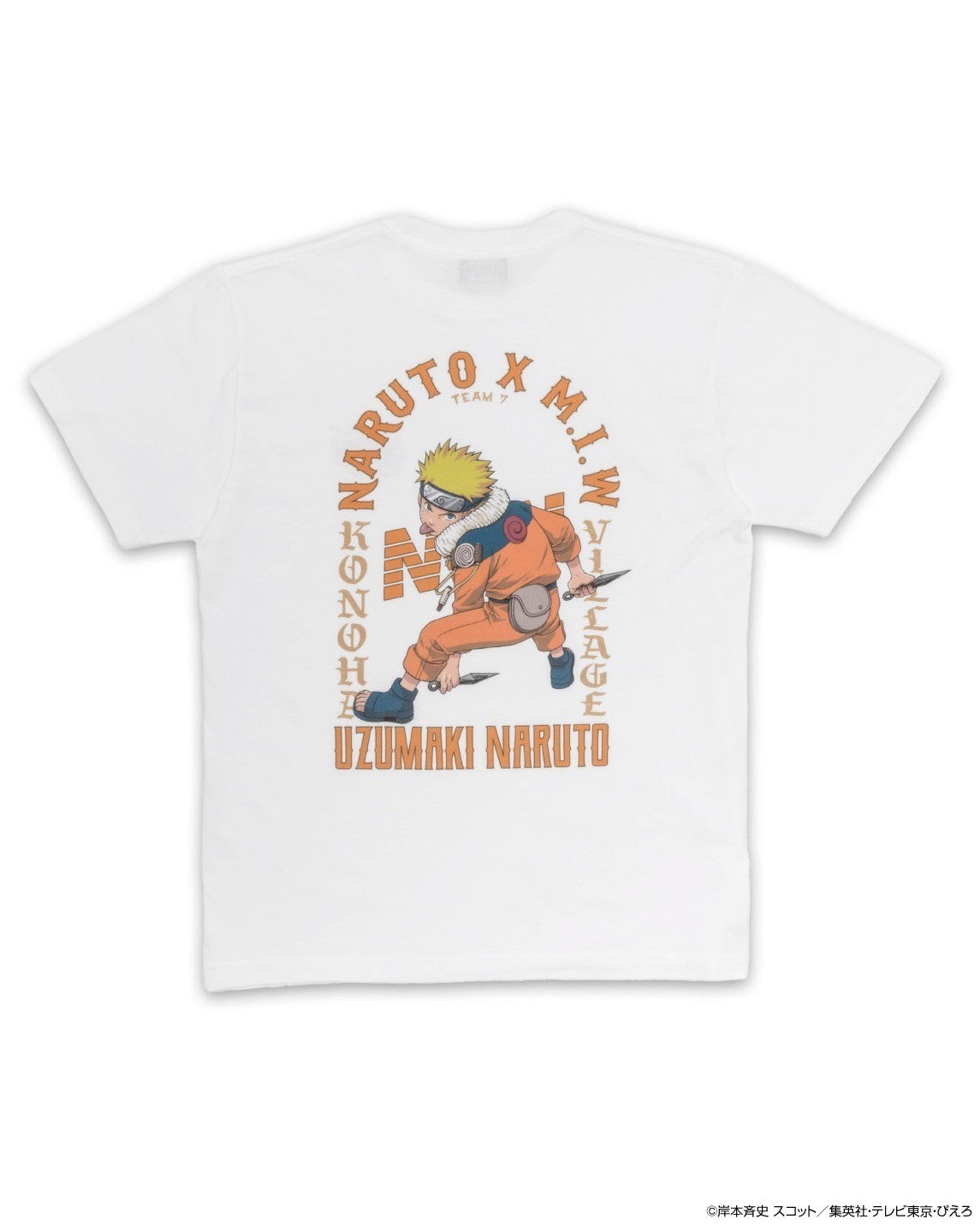 crew neck tee（arch logo）NARUTO white