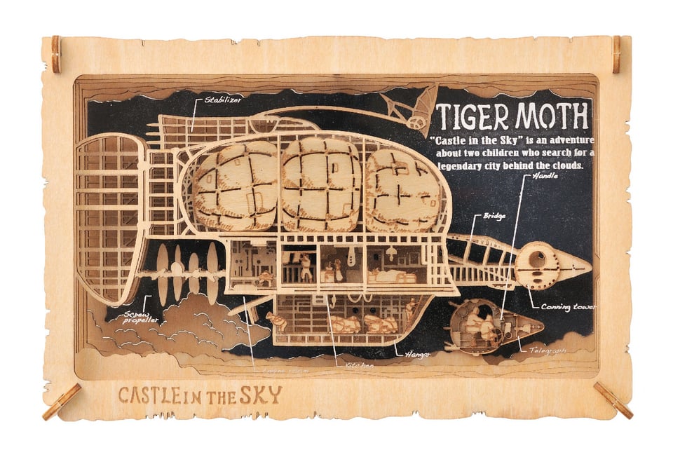 PAPER THEATER wood style L Castle in the Sky Tiger Moth PT-WL01