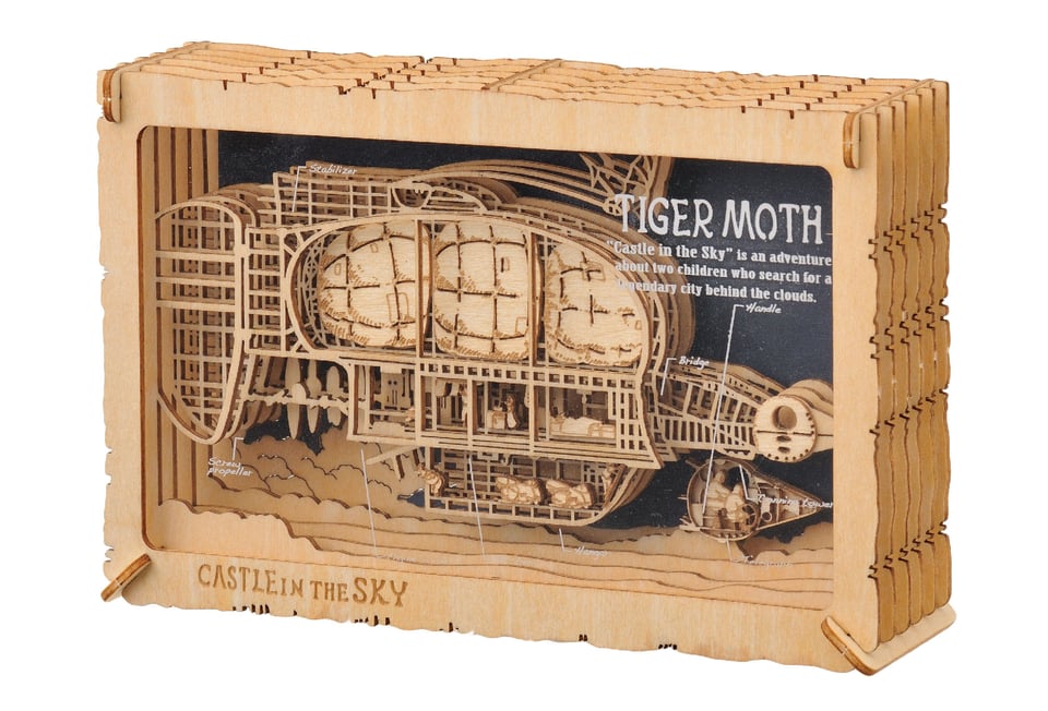 PAPER THEATER wood style L Castle in the Sky Tiger Moth PT-WL01