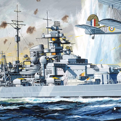 WW.II German Battleship Bismarck vs. Royal Navy Swordfish (May 26-27, 1941) 1/700 [Resale].