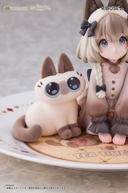 DLC Series Tea Time Cats × Nobeko Azukisan Siamese Cat Figure Limited Set